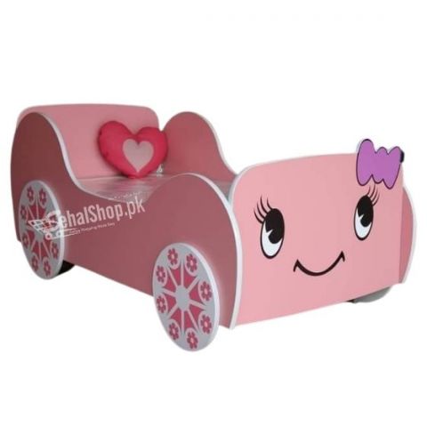 Pink And White Kitty Kids Bed 