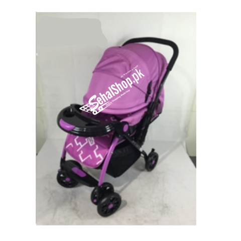 Pink Newborn Baby Girl Stroller-Pram with Food Tray