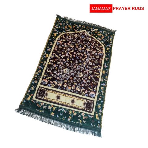 Green Floral Janamaz/Prayer Rug