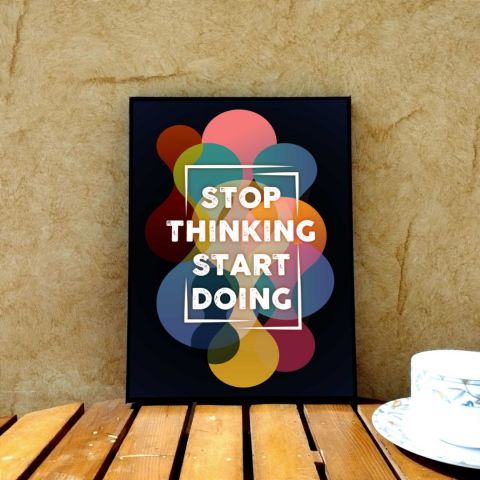 9"X12" Stop Thinking Wooden Wall Hanging Frame