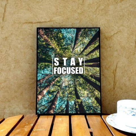 Stay Focused 9"X12" Wooden Wall Hanging Frame