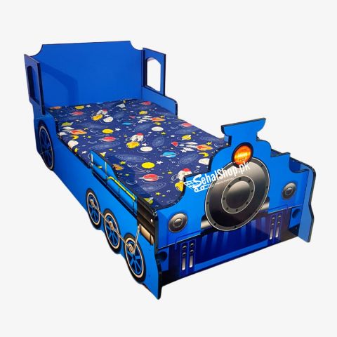 Train Design Blue Single Bed For Boys