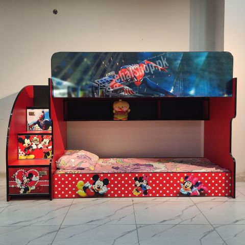 Spiderman & Mickey Minnie Bunk Bed