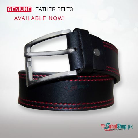 Original Cow Leather Black Buckle Belt