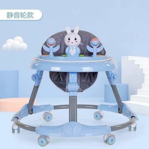 Sky Blue Bunny With Toys Baby Walker