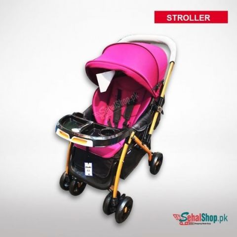 High Quality Pink Color Baby Girl Stroller -With Tray 