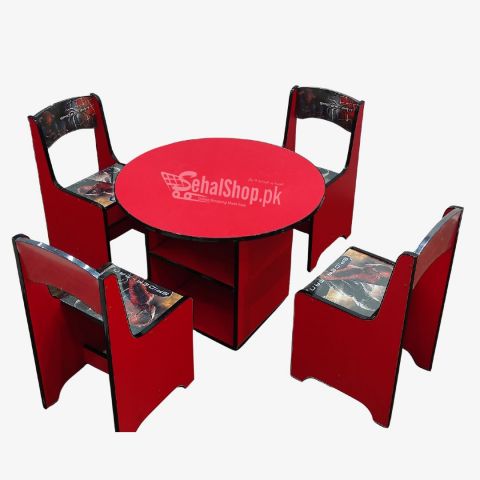 Kids Study Table With Four Chairs