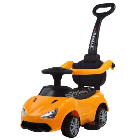 Orange Adjustable Armrest Push Handle Baby Push Car