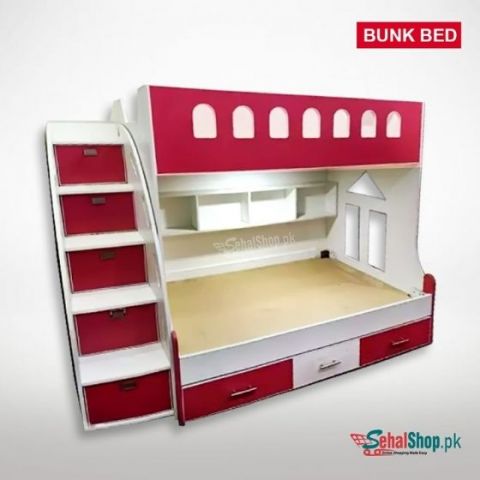 Bunk Bed With Stairs For Kids 