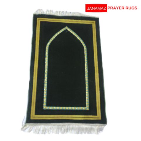 Green Mehrab Design Beautiful Janamaz/Prayer Rug