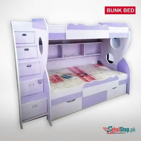 White And Tint Color Triple Bunk Bed/Kids Bed