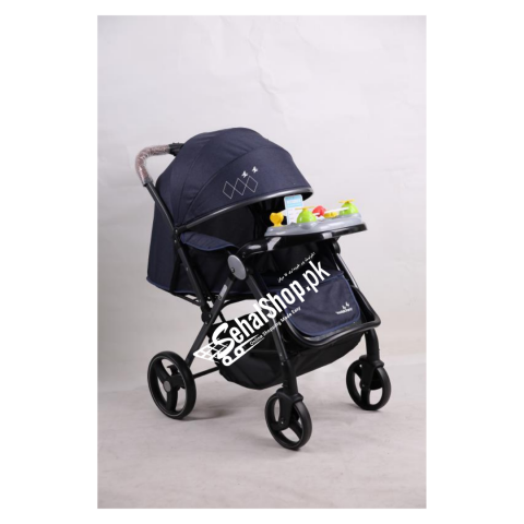 Blue Baby Newborn Stroller With Toy Tray