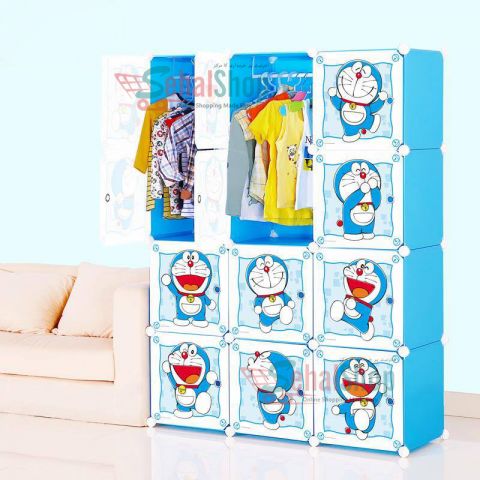 12 Cube Doraemon Storage Cabinet With Hanger Option