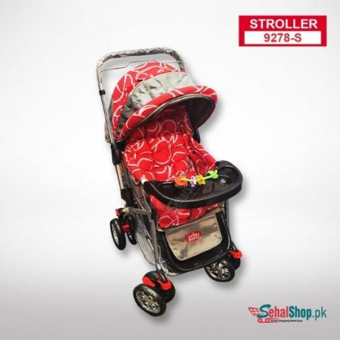 Red Single With Tray Kids Pram/Stroller 