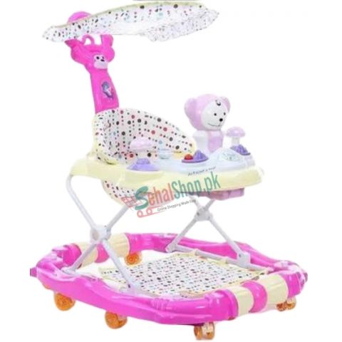 Pink And White Height Adjustable Walker /Baby Walker