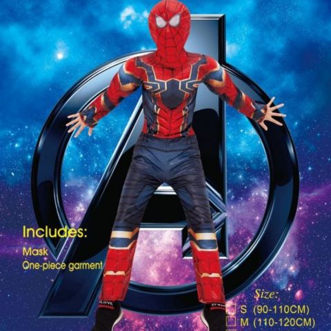 Spiderman Kids Costume With Mask-11 Y