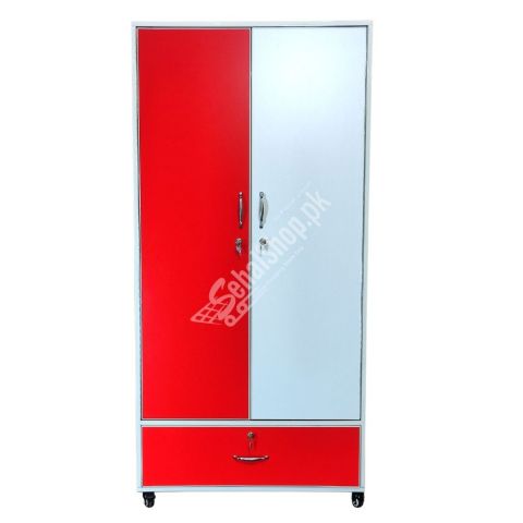 Beautiful Premium Quality Red Wooden Two Door Wardrobe