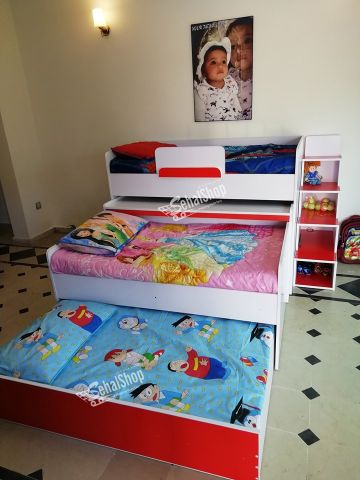 3 in 1 Bunker Bed For Kids With 1 Study Table 