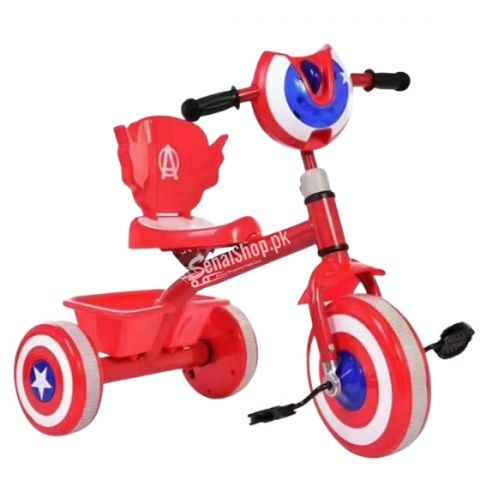 Avengers Red tricycle With Basket For Kids 