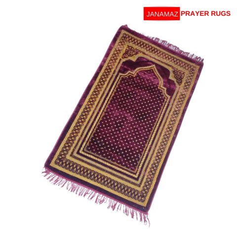 Red Mehrab & Sutoon Design Janamaz/Prayer Rug