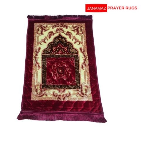 Red Floral Mehrab Design Janamaz/Prayer Rug