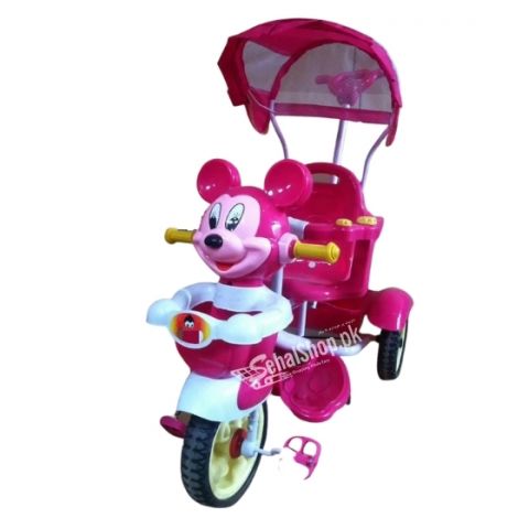 Mickey Mouse Girls Pink Tricycle With Umbrella