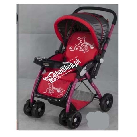 Red Attractive Design Baby Food Tray Stroller-Pram