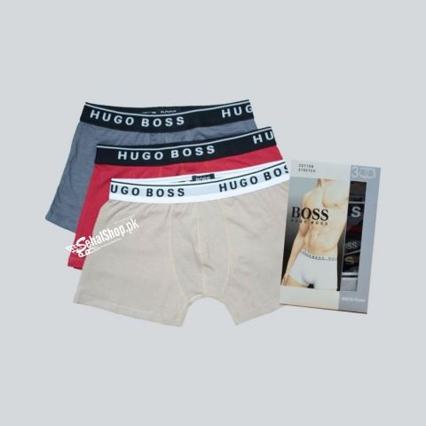 HUGO BOSS Pack Of 3 Men's Cotton Fabric Boxer