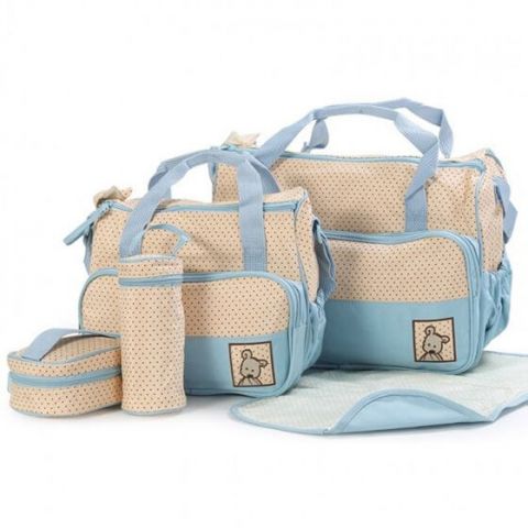 Baby Diaper Bag 5 Pieces Light Blue 