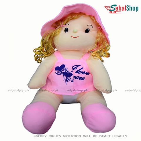 Beautiful Pink Doll Stuffed Toy - 2 Feet