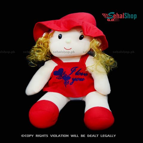 Beautiful Red Doll Stuffed Toy - 2 Feet