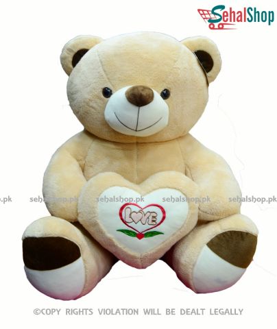 Big Bulky Teddy Bear Light Brown Stuffed Toy - 3 Feet