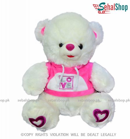 Cute Pink Teddy Bear Stuffed Toy - 9 Inches