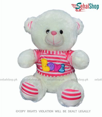Love Teddy Bear White Stuffed Toy - 20 Inches
