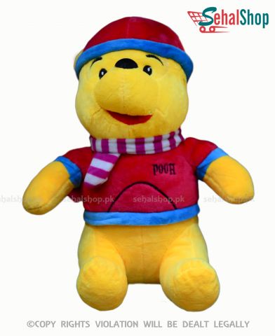 Pooh Stuffed Toy Red Jacket-12 inches