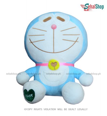 Soft Fluffy Doraemon Stuffed Toy - 2 Feet+