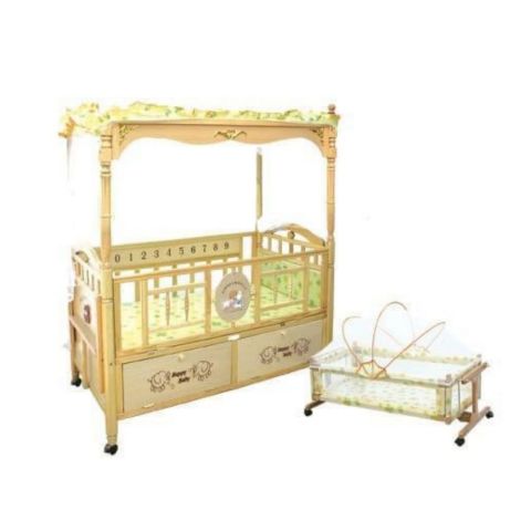 Angel Baby Wooden Baby Cot With Mosquito Net 
