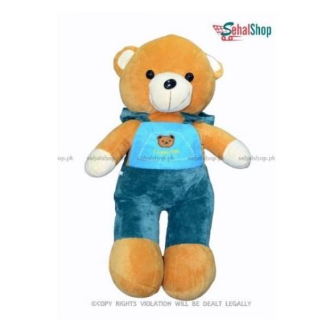 Soft Cute Hugging Teddy Bear Brown with Hoodie Wear-2.5 Feet