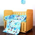 Pine Wood Color Newborn Baby Wooden Cot