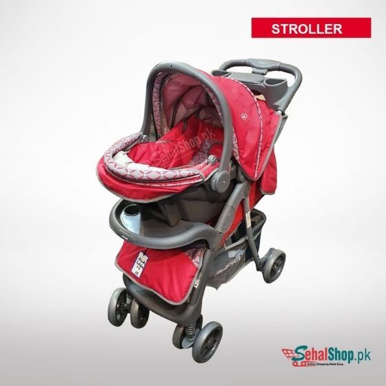 In Pakistan Cot Pram Red High Quality With Carry Cot Baby Pram